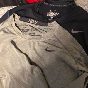 2 Nike pro combat long sleeve tees